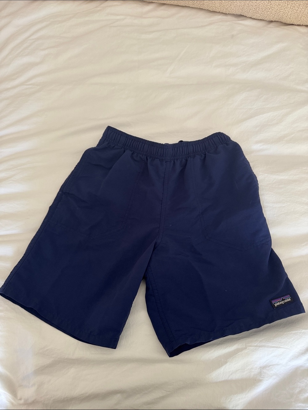 Boys Patagonia  Navy Elastic-Waist Performance Shorts